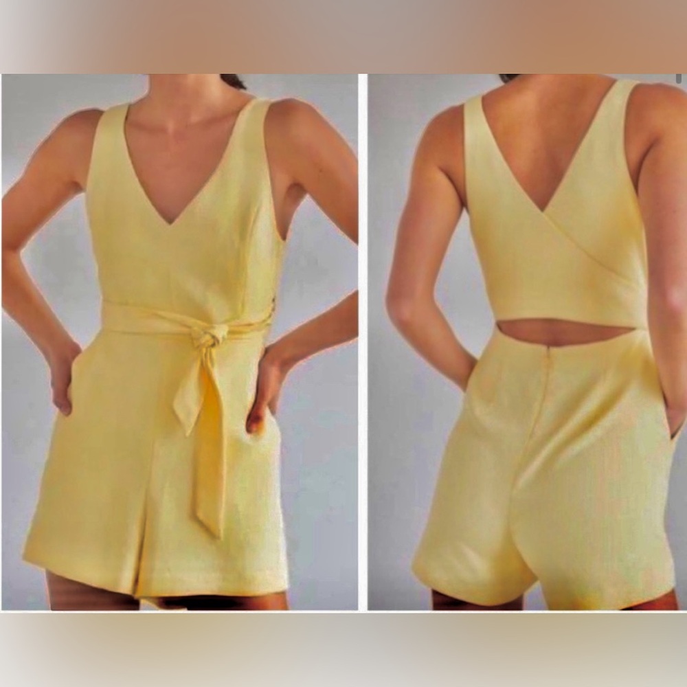 WILFRED Ecoulement Shortalls Romper Mustard Yellow, Size 00